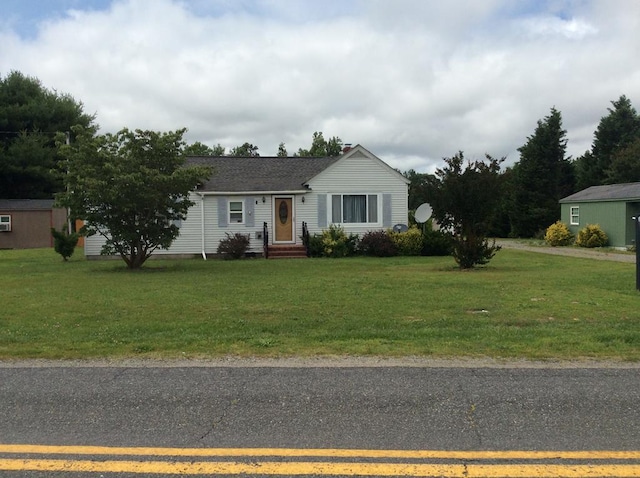 421 Totuskey Church Rd, Warsaw, VA 22572 - single story home featuring a front lawn and a shingled roof