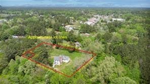 525 Main St, Mathews, VA 23109 - birds eye view of property with a forest view