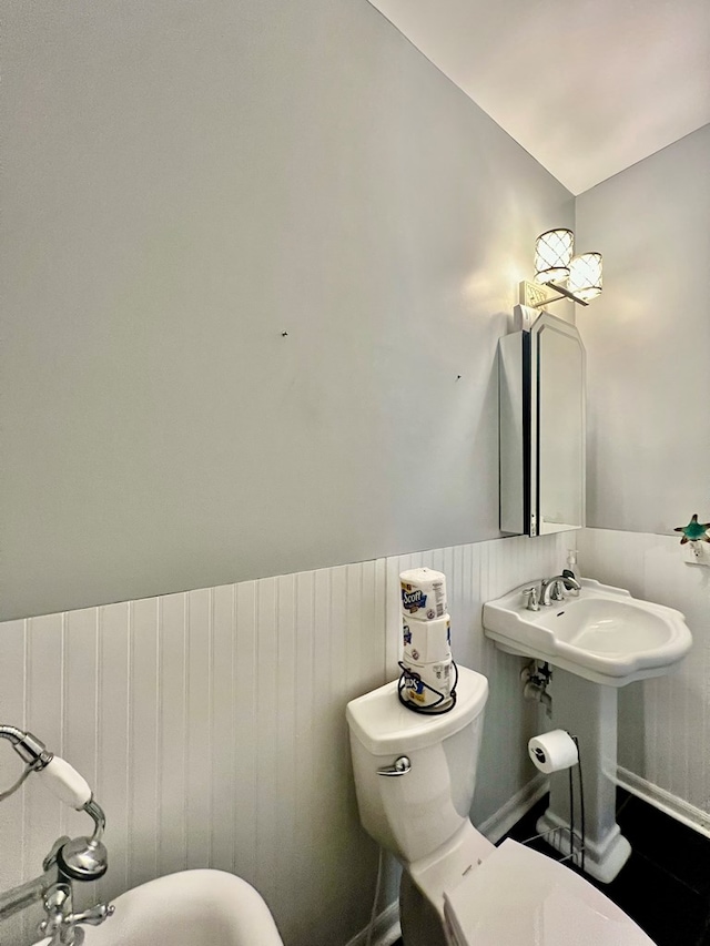 bathroom with sink and toilet