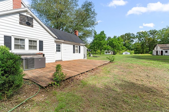 1838 Muddy Gut Rd, Dunnsville, VA 22454 - view of grassy yard with a wooden deck
