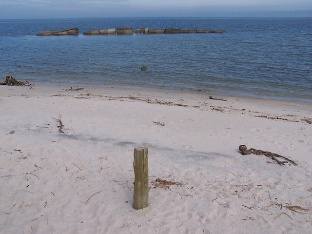 property view of water with a beach view