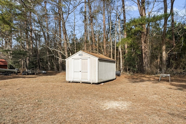 view of shed