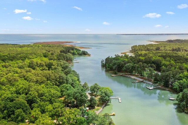 844 Monarch Shores Rd, Kilmarnock, VA 22482 - aerial view of a large body of water and a heavily wooded area