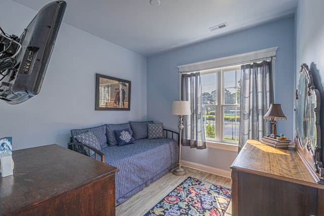 bedroom featuring light hardwood / wood-style floors