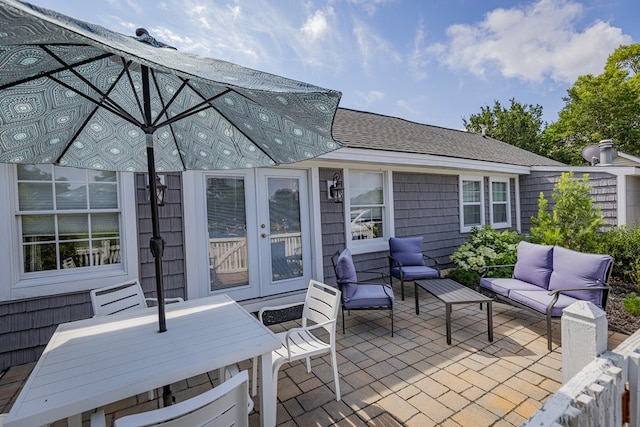 view of patio with outdoor lounge area