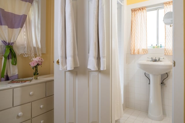 bathroom featuring tile patterned flooring