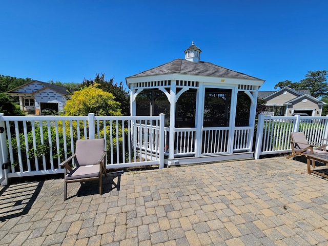 view of patio / terrace with a gazebo