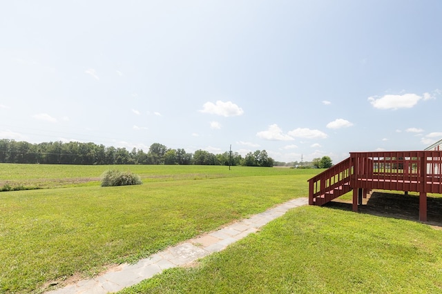 640 Ridge Rd, Callao, VA 22435 - view of grassy yard with a deck and a view of rural / pastoral area