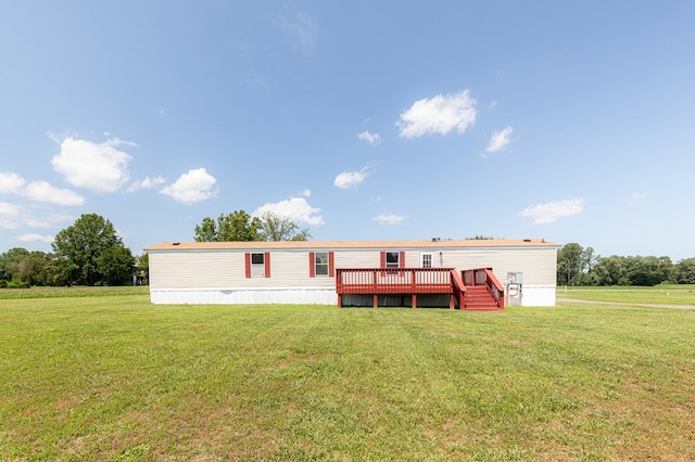 640 Ridge Rd, Callao, VA 22435 - rear view of property featuring a deck and a lawn