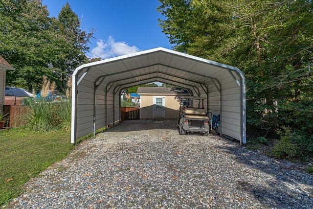 view of vehicle parking with a carport