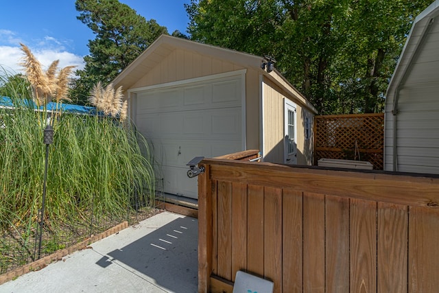 view of garage