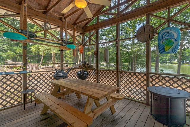 207 Pelican Way, Reedville, VA 22539 - sunroom / solarium with outdoor dining space and a ceiling fan