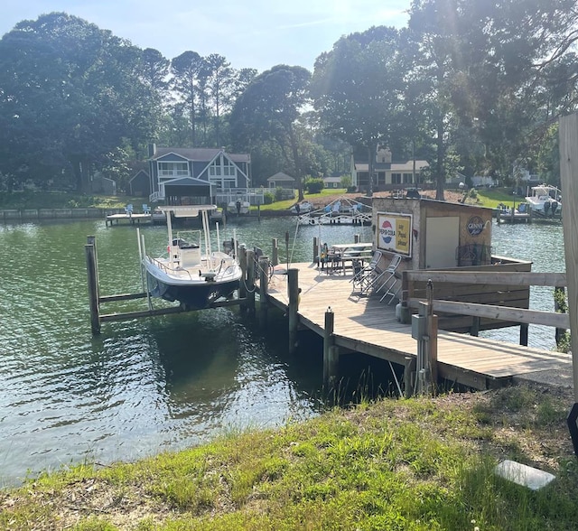 237 Hickory Ln, Reedville, VA 22539 - dock featuring a water view and boat lift