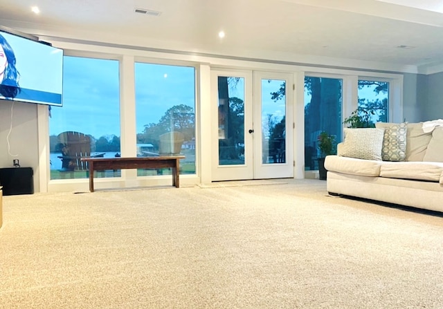 237 Hickory Ln, Reedville, VA 22539 - carpeted living room with recessed lighting