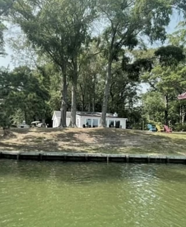 237 Hickory Ln, Reedville, VA 22539 - dock area featuring a water view and view of wooded area