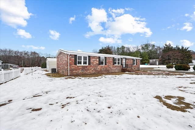 view of front of property featuring central AC unit