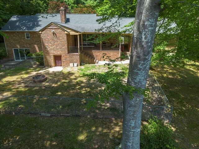 383 Monroe St, Montross, VA 22520 - view of yard featuring stairs and an outdoor fire pit