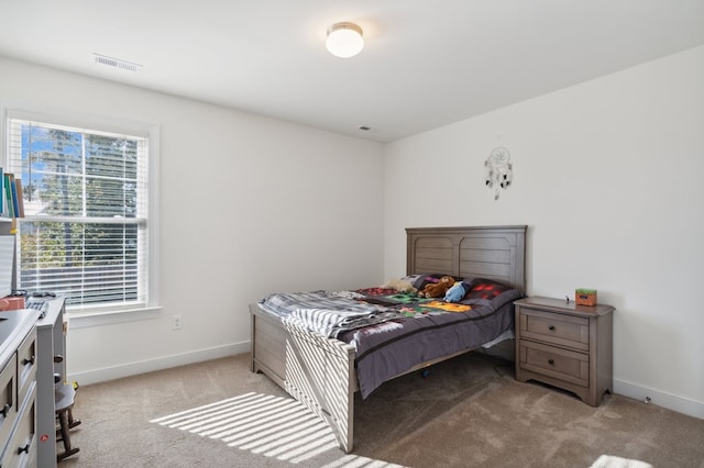 carpeted bedroom with multiple windows