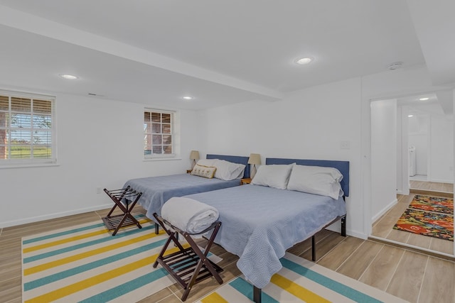 bedroom featuring hardwood / wood-style flooring