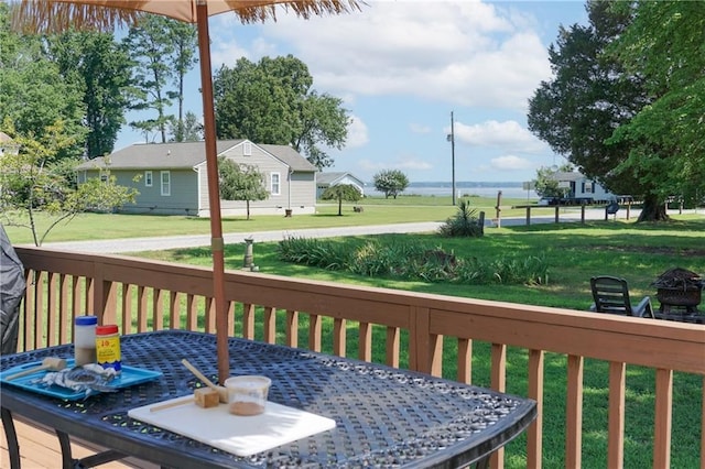 430 Pine Tree Rd, Center Cross, VA 22437 - wooden terrace with a lawn