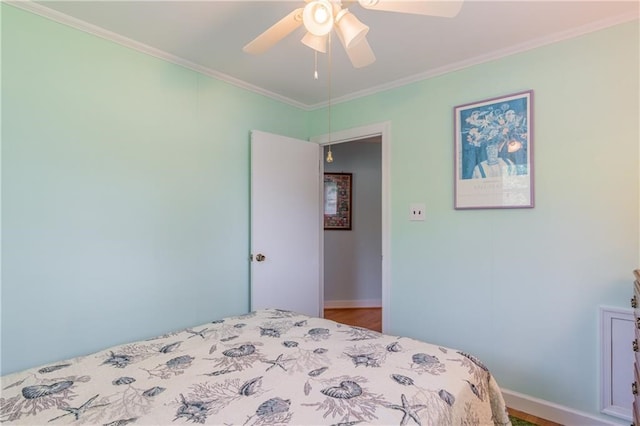 430 Pine Tree Rd, Center Cross, VA 22437 - bedroom featuring crown molding and ceiling fan