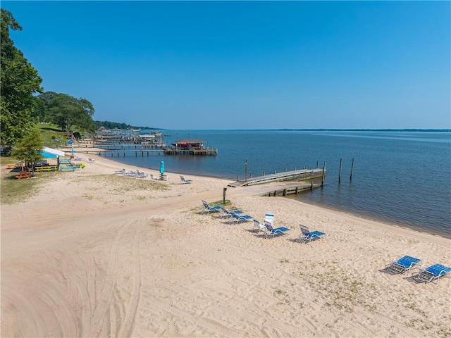 430 Pine Tree Rd, Center Cross, VA 22437 - water view with nearby beach and a boat dock