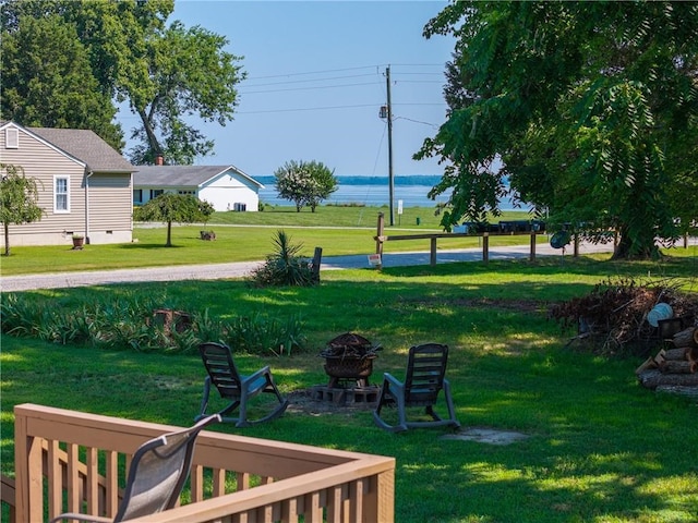 430 Pine Tree Rd, Center Cross, VA 22437 - view of green lawn with a fire pit