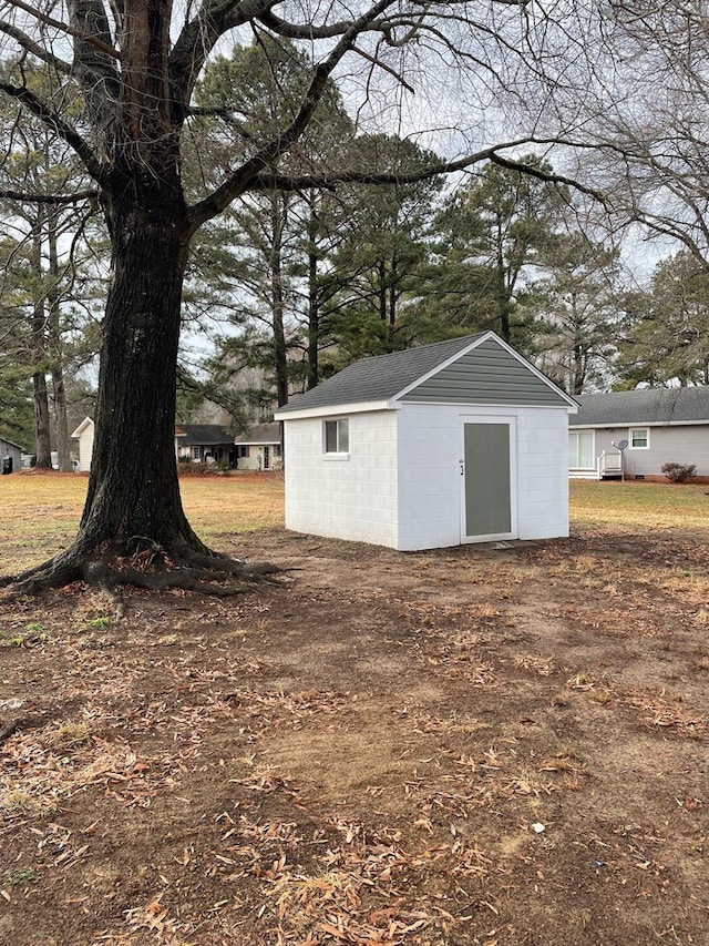 view of shed