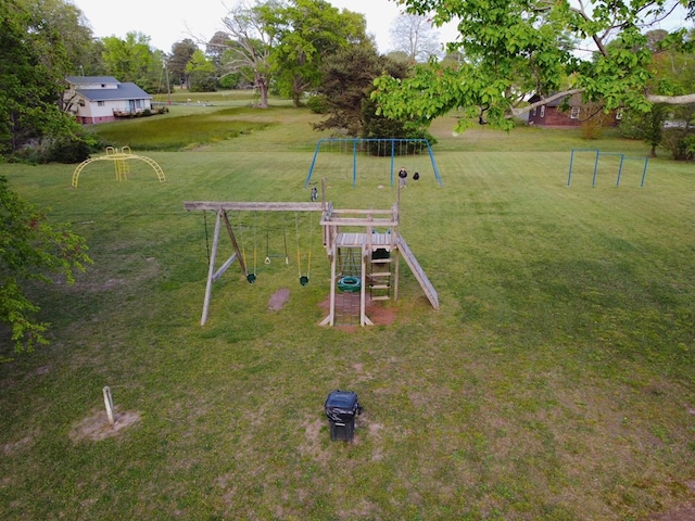 view of yard with a playground