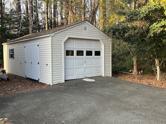 view of garage