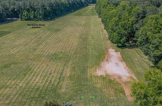 aerial view featuring a rural view