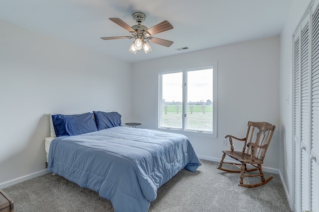 284 Palmer Dr, Lottsburg, VA 22511 - bedroom featuring baseboards, visible vents, and carpet floors