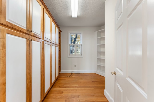 spacious closet with light hardwood / wood-style floors