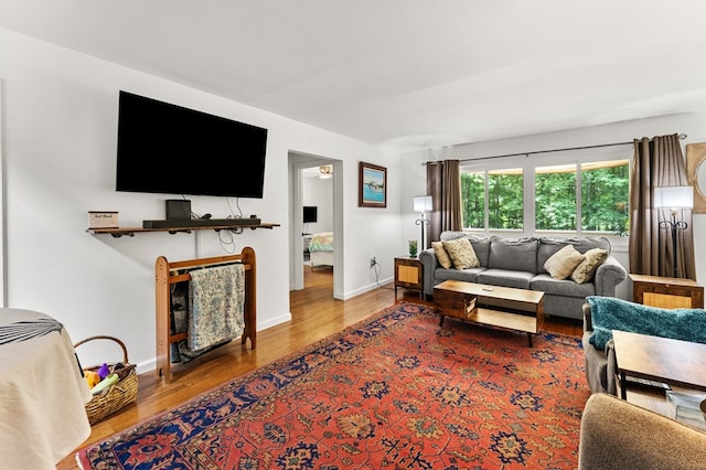 578 Canvasback Ln, Heathsville, VA 22473 - living room with wood finished floors and baseboards