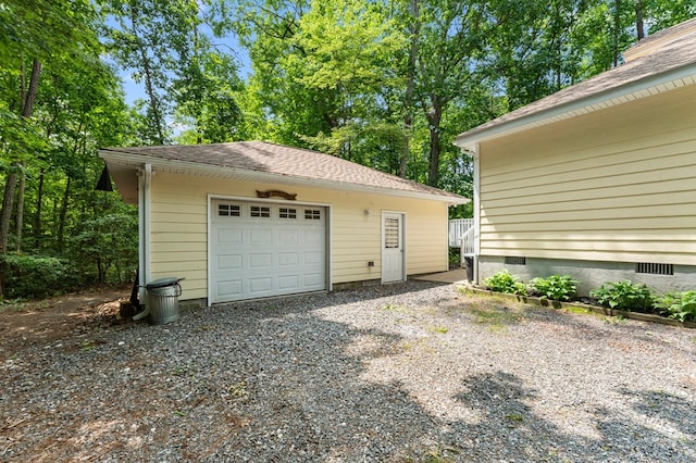 578 Canvasback Ln, Heathsville, VA 22473 - detached garage featuring gravel driveway