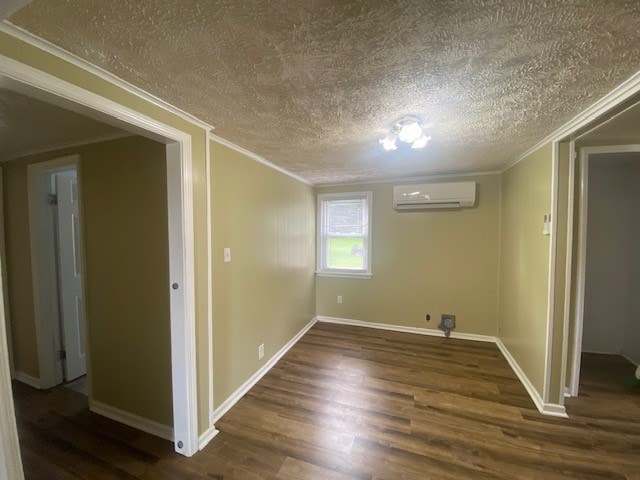 3097 Oakland Rd, Farnham, VA 22460 - basement featuring a wall mounted AC, crown molding, wood finished floors, and a textured ceiling