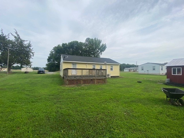 3097 Oakland Rd, Farnham, VA 22460 - back of house with a wooden deck and a lawn