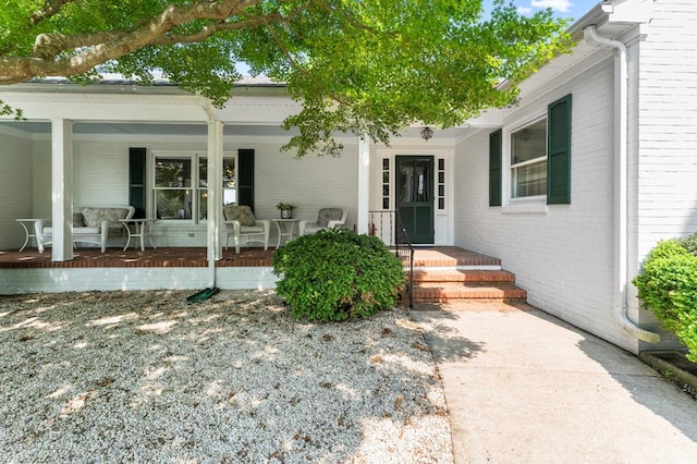 1743 Bushfield Rd, Montross, VA 22520 - property entrance featuring covered porch and brick siding