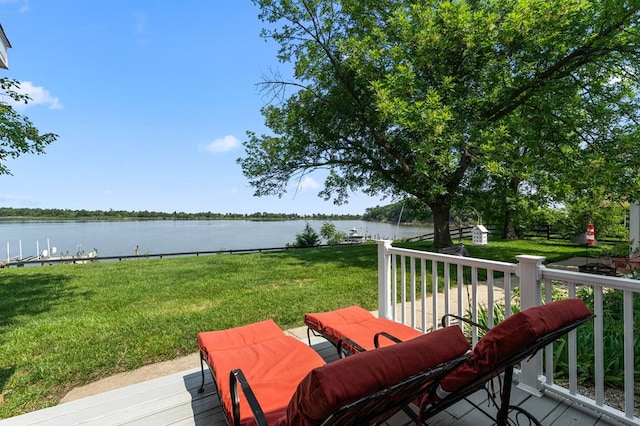 1743 Bushfield Rd, Montross, VA 22520 - wooden deck with a water view and a yard