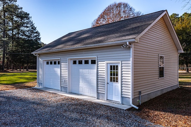 view of garage