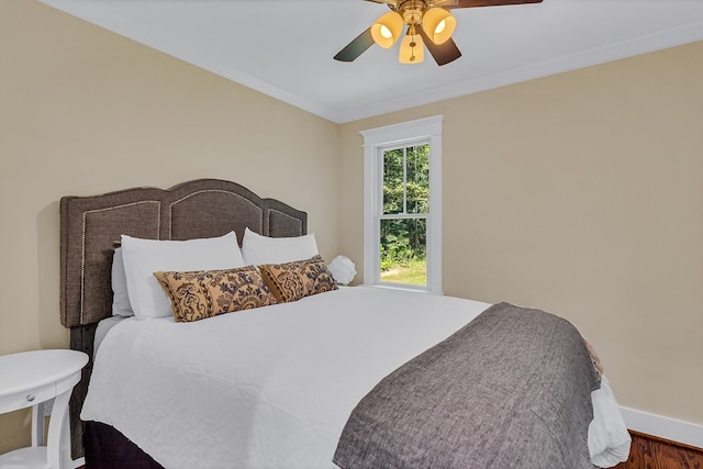 858 Harmony Hills Cir, Heathsville, VA 22473 - bedroom featuring baseboards and ceiling fan