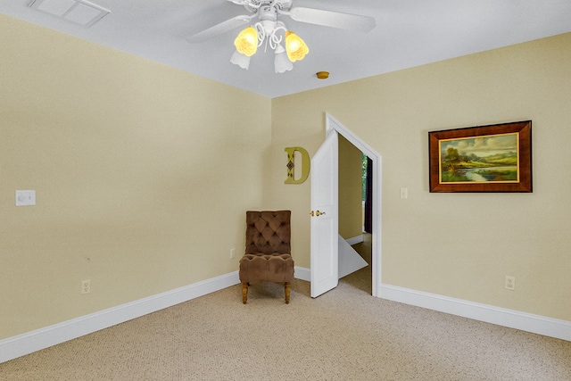 858 Harmony Hills Cir, Heathsville, VA 22473 - sitting room with a ceiling fan and carpet flooring