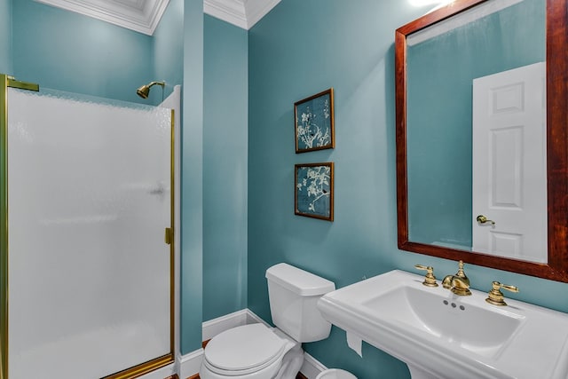 858 Harmony Hills Cir, Heathsville, VA 22473 - full bathroom featuring ornamental molding and a stall shower