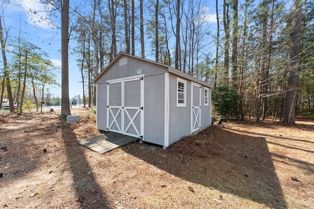 view of shed