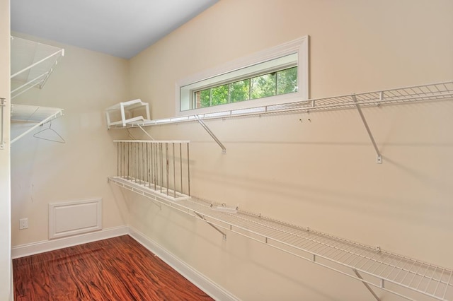 spacious closet with wood-type flooring