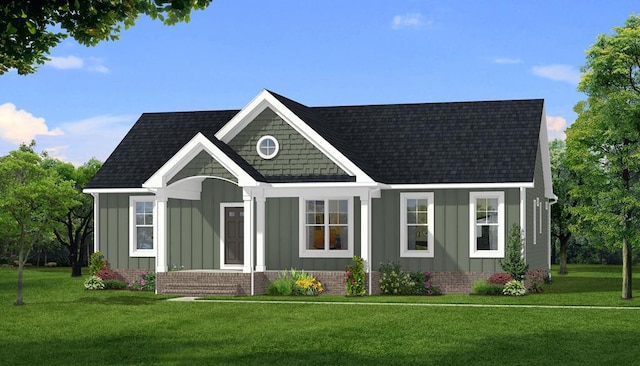 TBD Knights Landing Drive, Heathsville, VA 22473 - view of front of home with board and batten siding, a front yard, and a shingled roof