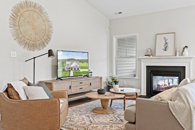 living room featuring hardwood / wood-style flooring