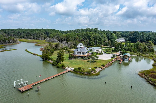 744 Possum Point Prt, Haywood, VA 23138 - drone / aerial view of a forest and a nearby body of water