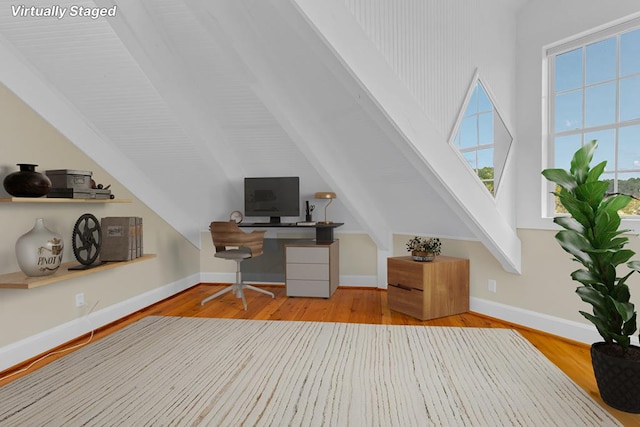 744 Possum Point Prt, Haywood, VA 23138 - home office with wood finished floors and lofted ceiling