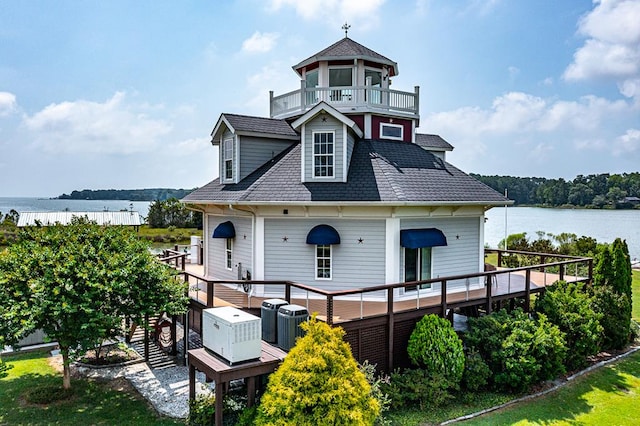 744 Possum Point Prt, Haywood, VA 23138 - view of front of property with a deck with water view
